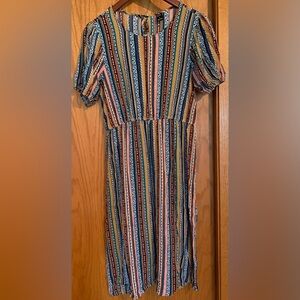 Emory Rose Striped Multicolor Women's Midi Dress